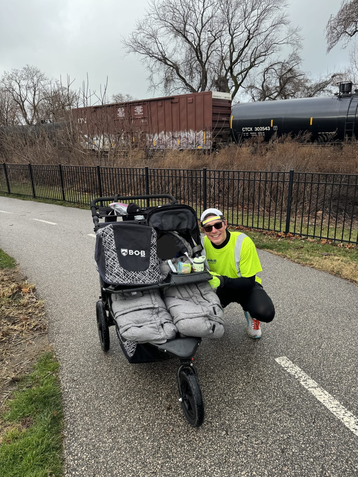Running with the kids in the jogging stroller